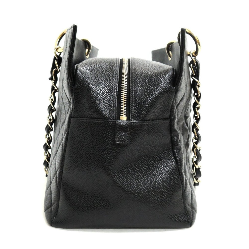 MINT! CHANEL BLACK CAVIAR SKIN TOTE BAG w/ CARD! - Picture 3 of 13
